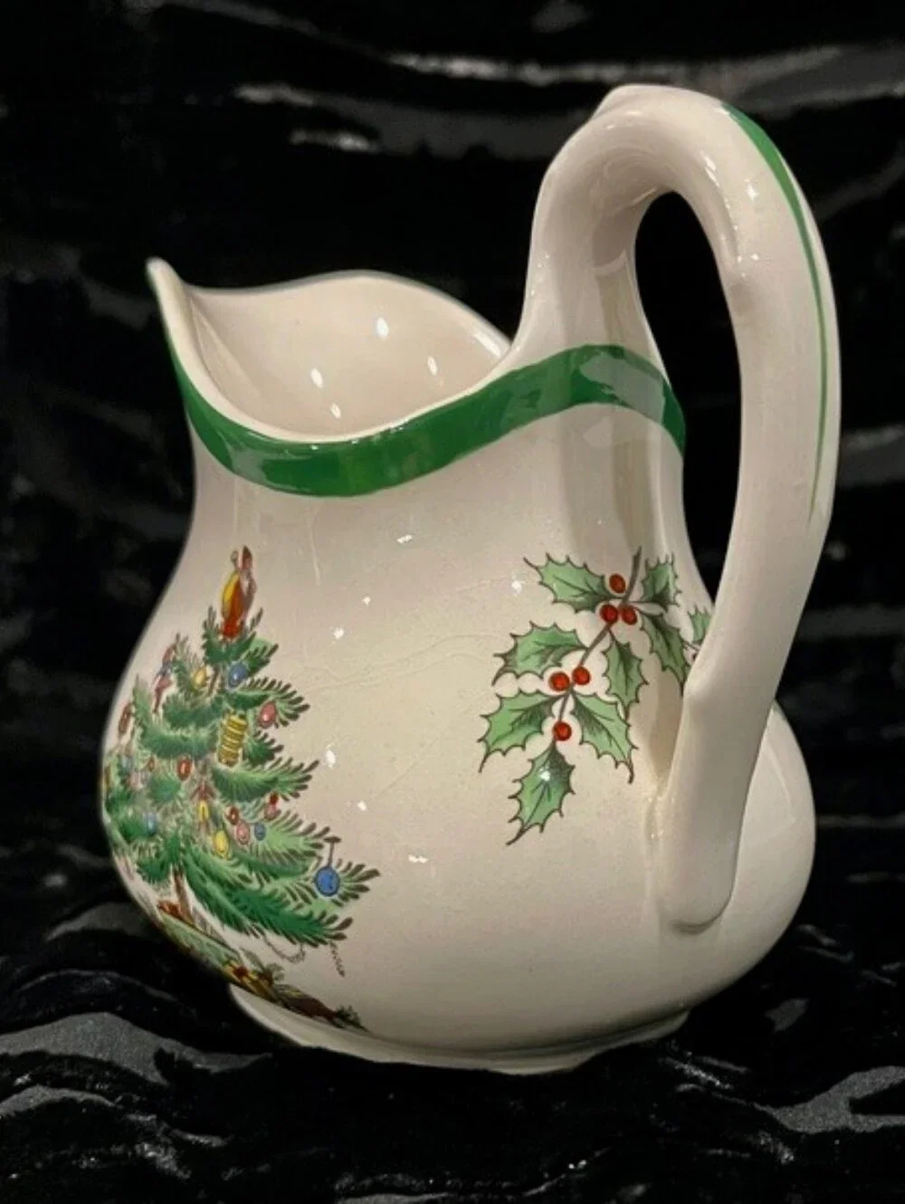 Vintage Spode Christmas Tree Sugar Bowl & Creamer Set Made In England